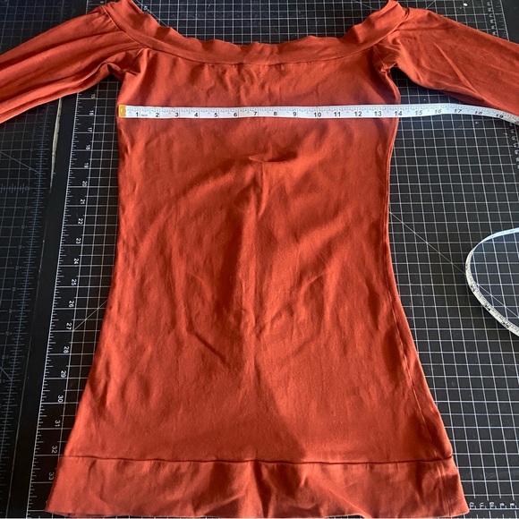 Rust Om Gaia tree bell sleeve top - Picture 3 of 8